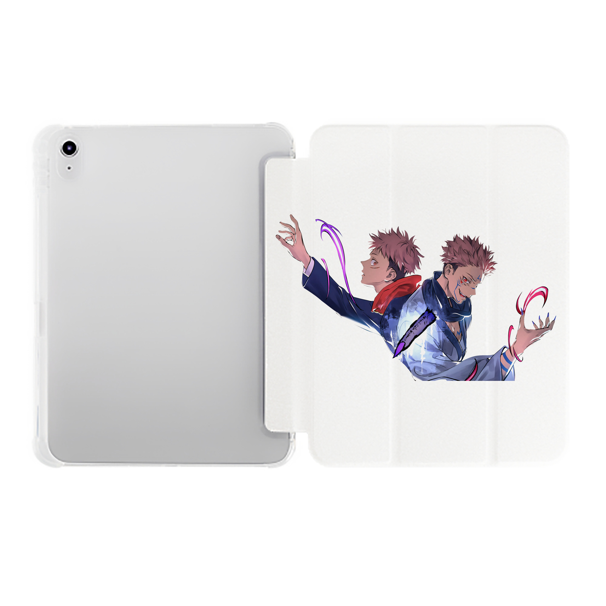 （画像用） 呪術廻戦 Jujutsu Kaisen IPad ケース ペン収納付き 三つ折りスタンド PUレザー×シリコン 対応機種9.5/10.5/10.9インチ